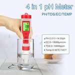 EZ-9908, Измеритель качества воды, ph-метр 4в1 pH, TDS, EC, TEMP
