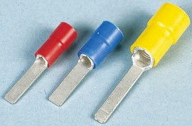 FVWS1.25-AF3A-S(LF), FV Insulated Crimp Blade Terminal 12.5mm Blade Length, 0.25mm² to 1.65mm², 22AWG to 16AWG, Red