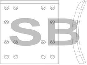 SL206, Накладка тормозной колодки HYUNDAI HD370 передней (F1) (шир.178мм,14отв.) SANGSIN