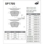 SP1705, Колодки тормозные Audi Allroad 2.7BT/A6 2.5TDi/3.0 01-05 SANGSIN