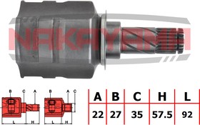 NJ7173NY, ШРУС внутр. к-кт OPEL CORSA D 06- (22x35x27)