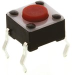 1825910-3, Red Button Tactile Switch, SPST 50 mA @ 24 V dc 0.7mm Surface Mount