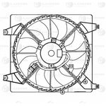 LFK0802, Вентилятор радиатора Hyundai Santa Fe II (06-) 2.2D/2.7i (с кожухом) ...