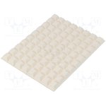 7000051813, Tapered Square PUR Self Adhesive Feet, 19.9mm diameter 12.7mm width ...