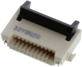 XF3M-1015-1B, CONNECTOR, FFC/FPC, 10POS, 1 ROW, 0.5MM