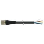 7000-P4221-P040500, Straight Female 5 way M12 to Unterminated Power Cable, 5m