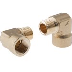 0144 21 21, Brass Pipe Fitting, 90° Threaded Elbow, Male R 1/2in to Female G 1/2in