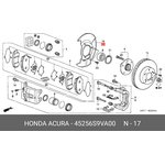 45256S9VA00, Кожух защитный тормозного диска переднего левого Acura MDX I
