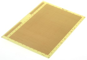 Фото 1/3 03-0111, Single Sided Matrix Board FR4 With 52 x 85 1.02mm Holes, 2.54 x 2.54mm Pitch, 233.4 x 160 x 1.6mm