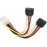 Cablexpert Кабель питания SATA CC-SATA-PSY-0.3M, 30см, molex 4pin/2x sata15pin ...