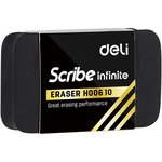 Ластик Deli EH00610 Scribe Infinite 30х11х46мм черный индивидуальная картонная ...