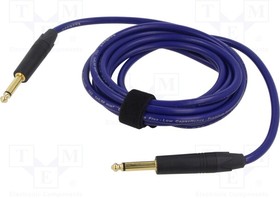 TK123PSF-B, Cable; Jack 6,3mm 2pin plug,both sides; 3m; blue; 0.25mm2