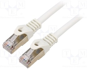 PP6A-LSZHCU-W-10M, Patch cord; S/FTP; 6a; solid; Cu; LSZH; white; 10m; 27AWG; Cablexpert