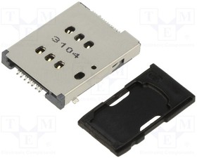 115U-B100+115U-T003, Connector: for cards; Nano SIM; push-push; SMT; PIN: 6