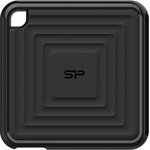 External SSD Silicon Power 256Gb PC60  SP256GBPSDPC60CK  (USB 3.2 Gen2, 540/500Mbs, 80х80х11.2mm, 46g) Black