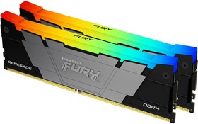 Фото 1/3 DDR 4 DIMM 64Gb PC28800, 3600Mhz, Kingston FURY Renegade Black RGB CL18 (Kit of 2) (KF436C18RB2AK2/64) (retail)