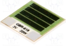 GBR618-3-20-2, Резистор: thick film, нагревательный, приклеивание, 450мОм, 20Вт