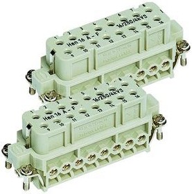 09200162815, Heavy Duty Power Connectors Han A16 Pos F Insert S w/Wire Prot 17-32