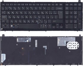 Фото 1/2 Клавиатура для ноутбука HP Probook 4520S 4525s черная c рамкой