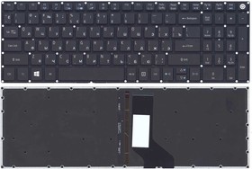 Клавиатура для ноутбука Acer Aspire E5-573 /Nitro VN7-572G VN7-592G черная с подсветкой