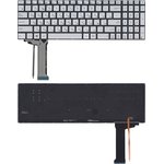 Клавиатура для ноутбука Asus N551 серая с подсветкой