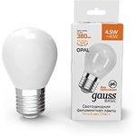 Gauss Лампа Basic Filament Шар 4,5W 380lm 2700К Е27 milky LED