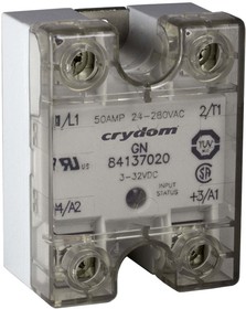 Фото 1/3 Solid state relay, 280 VAC, zero voltage switching, 3-32 VDC, 75 A, PCB mounting, 84137030
