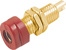 Red Female Banana Socket, 4 mm Connector, M6 Thread, Solder Termination, 16A, 30 V ac