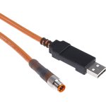DSL-8U04G02M025KM1, Straight Male 4 way M8 to Male USB A Sensor Actuator Cable, 2m