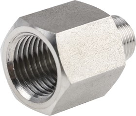 Фото 1/2 1861 10 13, Stainless Steel Pipe Fitting, Straight Hexagon Increaser, Male R 1/8in x Female G 1/4in