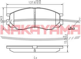 HP8467NY, Колодки тормозные дисковые передние Mitsubishi Pajero 94-, Space Gear 95-,L400 98-, L200 94-