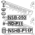 NSB-050, подушка опоры амортизатора пер. нижн.!\ Nissan Primera P10E/P11/WP11E 90