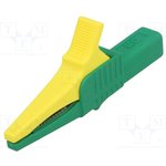 66.9755-20, Safety Crocodile Clip Green / Yellow 32A 1kV