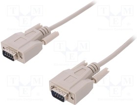 Фото 1/2 AK-610107-020-E, Cable; D-Sub 9pin plug,both sides; 2m; beige; connection 1: 1