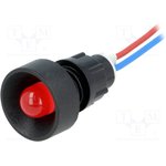 LR-D10-12AC/DC, Индикат.лампа: LED, вогнутый, 12ВDC, 12ВAC, Отв: d13мм, IP40