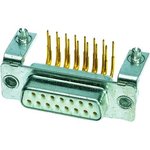 09642147212, D-Sub Standard Connectors 15P FMALE R/A BRDLCK 47 pf CLINCH NUT