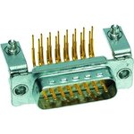 09643247242, D-Sub Standard Connectors 25P MALE R/A BRDLOCK 3900pf CLINCH NUT