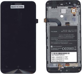 Дисплей для Asus ZenFone Go ZC500TG черный с рамкой