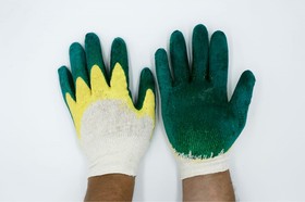 Перчатки с двойным латексным обливом "ЛЮКС" 13 класс, зеленые в индивидуальной упаковке (1 ШТ) 00-00001976