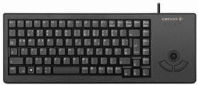 G84-5400LUMDE-2, Wired USB Compact Trackball Keyboard, QWERTZ, Black