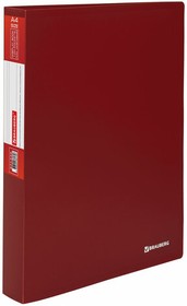 Фото 1/10 Папка 100 вкладышей BRAUBERG "Office", красная, 0.8 мм, 271334
