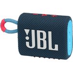 Динамик JBL Портативная акустическая система JBL GO 3 синяя/розовая