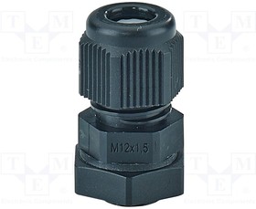 ASS-12, Cable gland; M12; 1.5; IP66,IP67; polyamide; black