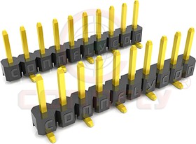 DS1025-03-1*40 P8BS11XB-B (PLS2-40S*) (PLS2-40SMD*), Вилка штыревая 2мм1х40 верт. поверхностный монтаж