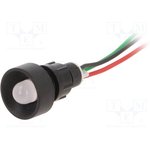 LRG-D10-230ACWK, Индикат.лампа: LED, вогнутый, 230ВAC, Отв: d13мм, IP40, пластик