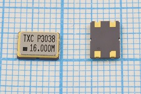 Кварцевый резонатор 16000 кГц, корпус SMD07050C4, нагрузочная емкость 16 пФ, точность настройки 20 ppm, марка 6P[SMD07050C4], 1 гармоника, (