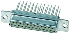 Фото 1/4 09 67 025 4754, Разъем D Sub, DB25, Standard, Гнездо, Серия Straight Solder Pins, 25 контакт(-ов), DB, Пайка