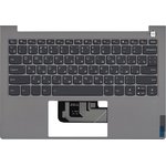 Клавиатура (топ-панель) для ноутбука Lenovo ThinkBook 13s G3 ACN черная с серым топкейсом