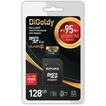DG128GCSDXC10UHS-1-ElU3, Карта памяти 128Gb MicroSD Digoldy + SD адаптер