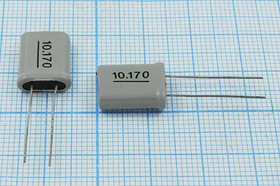 Кварцевый резонатор 10170 кГц, корпус HC18U, нагрузочная емкость 70 пФ, точность настройки 30 ppm, 1 гармоника, +SL (10,170)